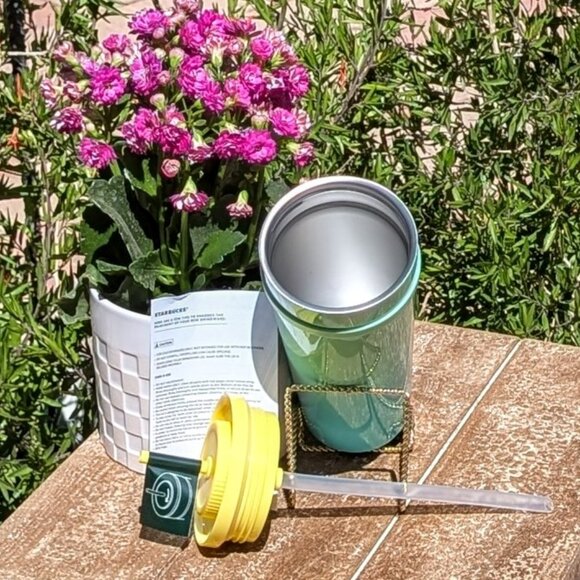 NWT Starbucks Summer 2025 Ocean Green Blue SS Carry Loop Leak Proof Tumbler - Picture 6 of 8